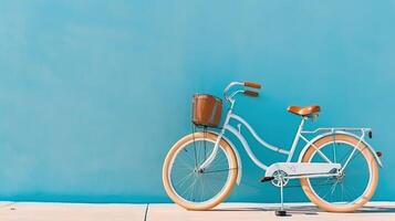 Fahrrad auf bunt Hintergrund. Illustration ai generativ foto