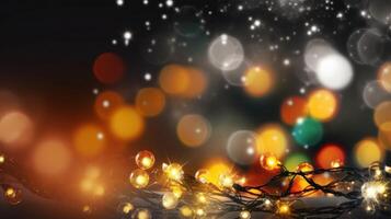 Magie Weihnachten Beleuchtung Hintergrund. Illustration ai generativ foto