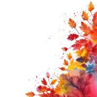 Herbst Blätter rahmen. Illustration ai generativ foto