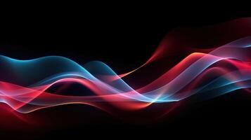 3d Licht Welle mit Beleuchtung, im das Stil von dunkel Himmelblau und Purpur, Geschwindigkeit und Bewegung Illustration ai generativ foto