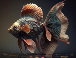 bunt Fisch im das Aquarium. unter Wasser Welt erstellt mit generativ ai Technologie foto