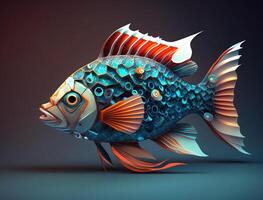 bunt Fisch im das Aquarium. unter Wasser Welt erstellt mit generativ ai Technologie foto