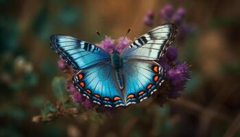 Schwalbenschwanz Schmetterling bestäubt beschwingt Blume im tropisch Natur schließen oben generiert durch ai foto