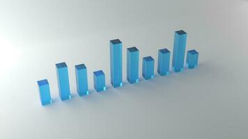 Blau Diagramm auf Weiß Hintergrund. Geschäft wirtschaftlich und Geld Investition Konzept. 3d machen foto