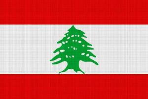 Flagge von das Republik von Republik von Libanon auf ein texturiert Hintergrund. Konzept Collage. foto