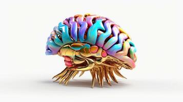 Gehirn und Nerv Bildung ein futuristisch Gesicht illustrieren das Leistung von unser Neuron und unser virtuell Leben, Maschine Lernen Technologie, neural Netzwerke. 3d Rendern Design, generativ ai Illustration foto