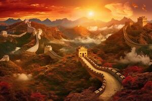 großartig China Mauer ai generativ foto