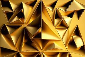 strahlend Gold ein golden polygonal Hintergrund von Luxus ai generiert foto