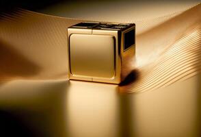 Ultra realistisch Foto von ein glatt, Luxus Gold Farbe, abstrakt golden texturiert Material ai generiert