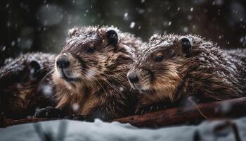 flauschige Guinea Schwein sieht aus spielerisch im Gras generiert durch ai foto