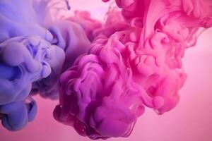 mehrfarbig Tinte auf ein Wasser Hintergrund, 3 d Wirkung. ai generiert Illustration. foto