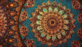 Blumen- Mandala Hintergrund symbolisiert Eleganz und Luxus im Türkisch Kultur generiert durch ai foto