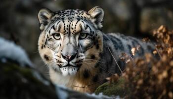 majestätisch Tiger starren, schließen oben Porträt im Natur generiert durch ai foto