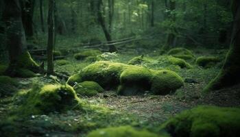 still Szene von Grün Wald im Herbst generiert durch ai foto