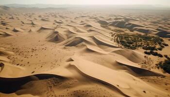 wellig Sand Dünen im trocken Afrika majestätisch Schönheit generiert durch ai foto