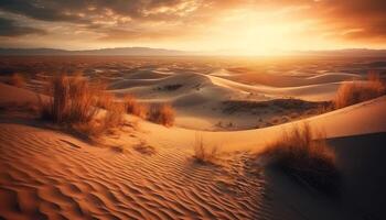 wellig Sand Dünen im majestätisch afrikanisch Landschaft generiert durch ai foto