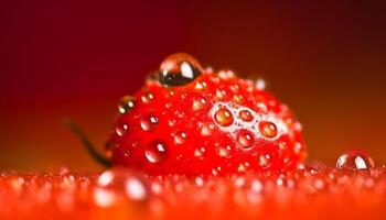 saftig Beere Obst spiegelt Frische von Natur im schließen oben Schuss generiert durch ai foto