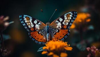 beschwingt Schmetterling Flügel Vitrinen natürlich Schönheit im multi farbig Eleganz generiert durch ai foto