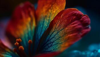 beschwingt multi farbig Blume Kopf im schließen hoch, Schönheit im Natur generiert durch ai foto