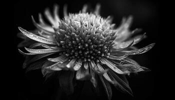 Schönheit im Natur Single Gerbera Gänseblümchen auf schwarz Hintergrund generiert durch ai foto