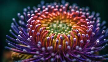 beschwingt Gerbera Gänseblümchen im feucht Wiese Vitrinen Natur Zerbrechlichkeit generiert durch ai foto