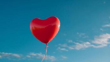 schweben Herz geformt Ballon symbolisiert Liebe und Freiheit beim Party generiert durch ai foto