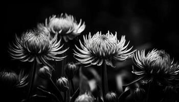 Schönheit im Natur schließen oben von Wildblume zart Blume Kopf generiert durch ai foto