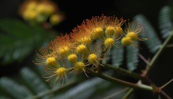 beschwingt Wildblume Blüte, Single Objekt, Fokus auf Vordergrund Vergrößerung generiert durch ai foto