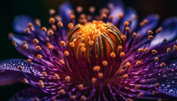 beschwingt Wildblume Staubblatt im Sanft Fokus, präsentieren natürlich Schönheit generiert durch ai foto