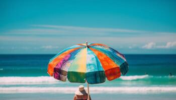 Karibik Ferien Spaß im das Sonne, Sand, und Wellen generiert durch ai foto