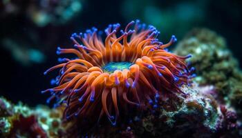 multi farbig Meer Leben schwimmt im schön unter Wasser Riff Umgebung generiert durch ai foto