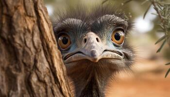 Tier Kopf starren, schließen oben Porträt von Vogel von Beute generiert durch ai foto