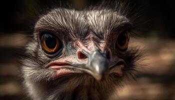 starren Adler Eule schließen hoch, Fokussierung auf gefiedert Tier Körper Teil generiert durch ai foto