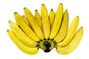 Nahaufnahme ein Kamm der reifen gelben Bananen lokalisiert auf weißem Hintergrund