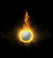 Golf, auf Feuer auf schwarz Hintergrund foto