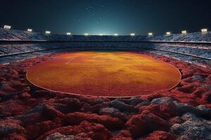 Fußball Stadion auf das Mond von ein entfernt Planet Illustration generativ ai foto