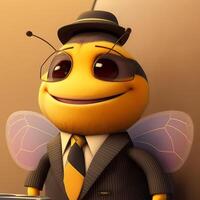 Biene tragen gekleidet ein Geschäftsmann ai generiert foto