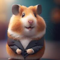 Hamster tragen gekleidet ein Geschäftsmann ai generiert foto