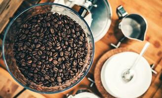 frisch Espresso Kaffee Bohnen foto