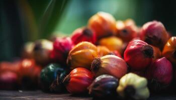 reif Beere Bündel auf Grün Blatt, Natur gesund Erfrischung generiert durch ai foto