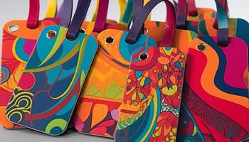 multi farbig abstrakt Tasche Sammlung zum modern Mode Feier generiert durch ai foto