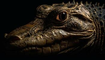 Tier Rahmen Muster auf Krokodil Haut im tropisch Afrika generiert durch ai foto