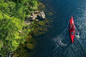 Fluss Kajakfahrer Antenne Aussicht foto