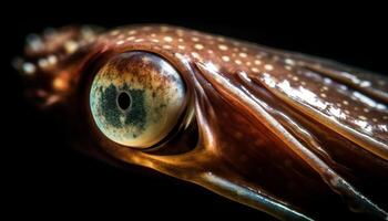 Scharf Fokus auf klein Krebstiere Auge im unter Wasser Studio Schuss generiert durch ai foto