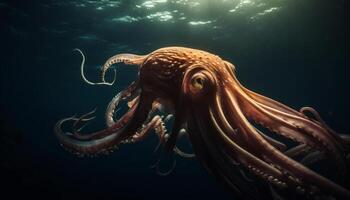 bunt unter Wasser Welt wimmelt es mit Meer Leben und Wasser- Kreaturen generiert durch ai foto