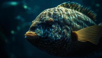 multi farbig Fisch Schwimmen im tropisch Riff, Schönheit im Natur generiert durch ai foto