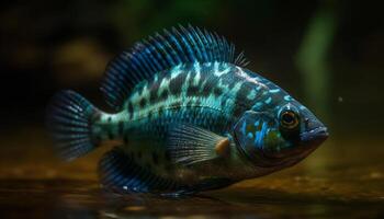 multi farbig Fisch im tropisch Riff Vitrine natürlich Schönheit unter Wasser generiert durch ai foto
