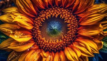 beschwingt Sonnenblume blühen im Natur multi farbig Wiese Landschaft generiert durch ai foto