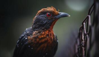 entdeckt Falke sich niederlassen auf Zweig, schließen oben von schön Vogel generativ ai foto