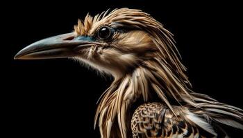 Vogel von Beute starren mit Scharf Schnabel und gefiedert Körper generiert durch ai foto